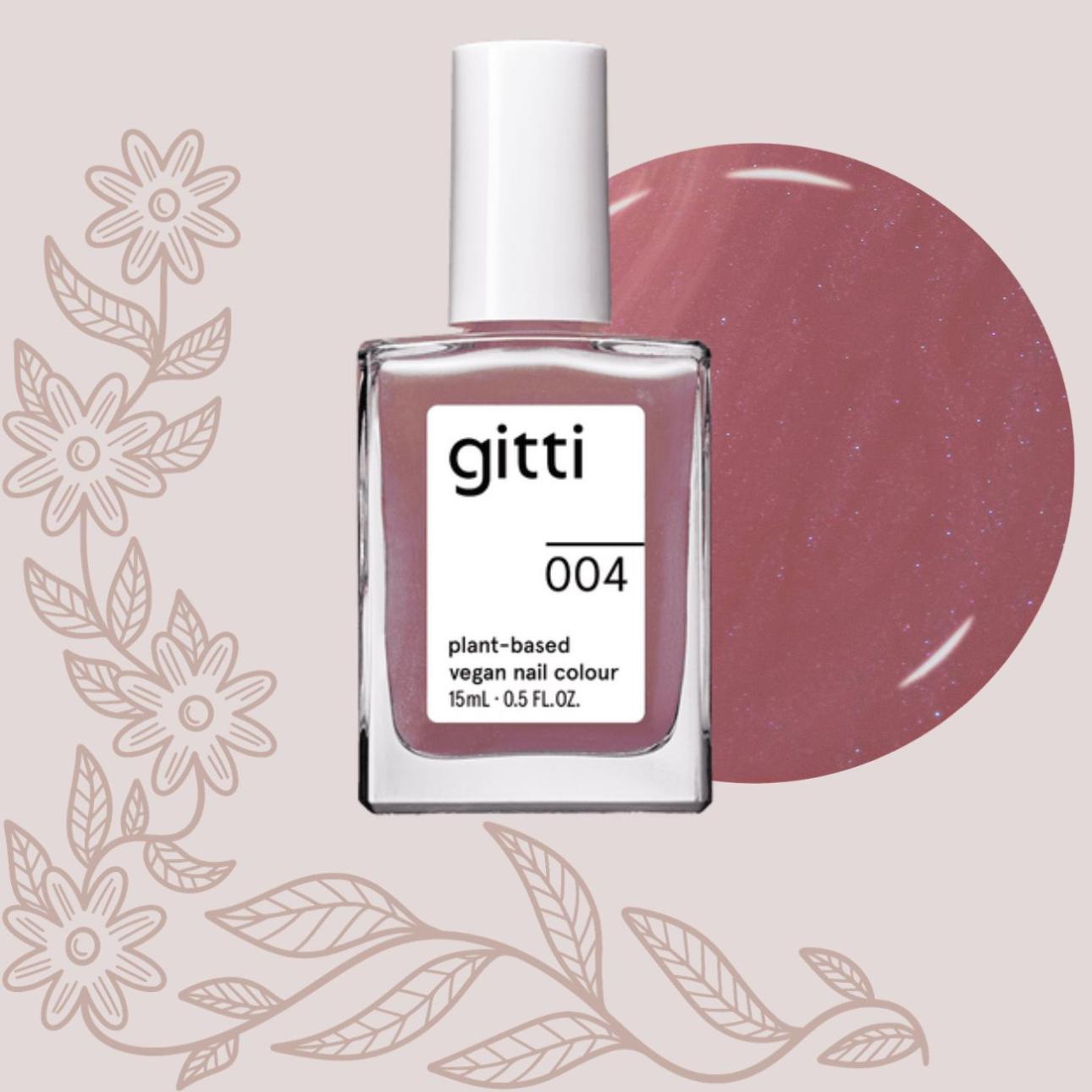 Plant Based Vegan Nail Colour, απόχρωση no. 004 Silky Mallow, Gitti