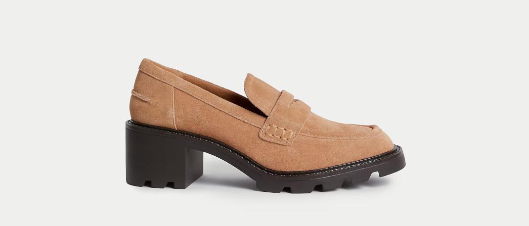 Σουέτ loafers με τετράγωνο τακούνι Marks & Spencer