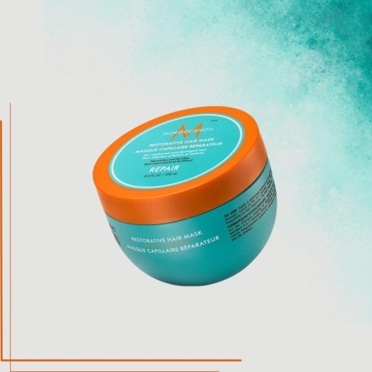  Restorative Hair Mask, Moroccanoil  Μάσκα υψηλών επιδόσεων που βοηθά στην αποκατάσταση των ταλαιπωρημένων μαλλιών. Με έλαιο Argan, βούτυρο καριτέ και φυτικές πρωτεΐνες.  
