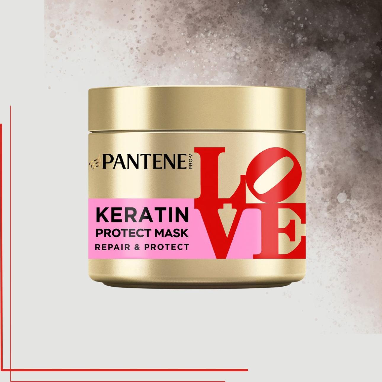  Keratin Protect Mask Pro-V x Robert Indiana Artist Edition, Pantene Με φόρμουλα Pro-V και Active Nutri-Plex είναι εμπλουτισμένη με παράγοντες προστασίας δεσμών για να προσφέρει στα ξηρά και ταλαιπωρημένα μαλλιά σας τη θρέψη που χρειάζονται  