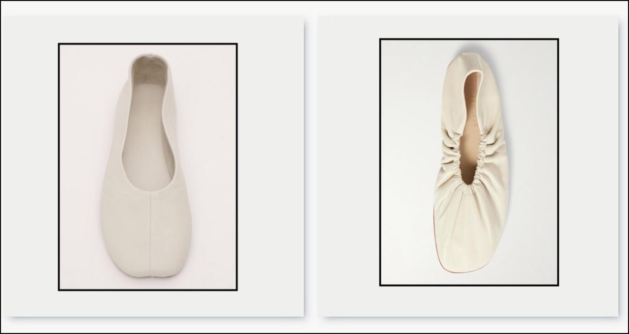 Από αριστερά: Δερμάτινες μπαλαρίνες, 99,99, Mango, shop.mango.com και μπαλαρίνες με λάστιχο,€525, Le Monde Beryl, net-a-porter.com