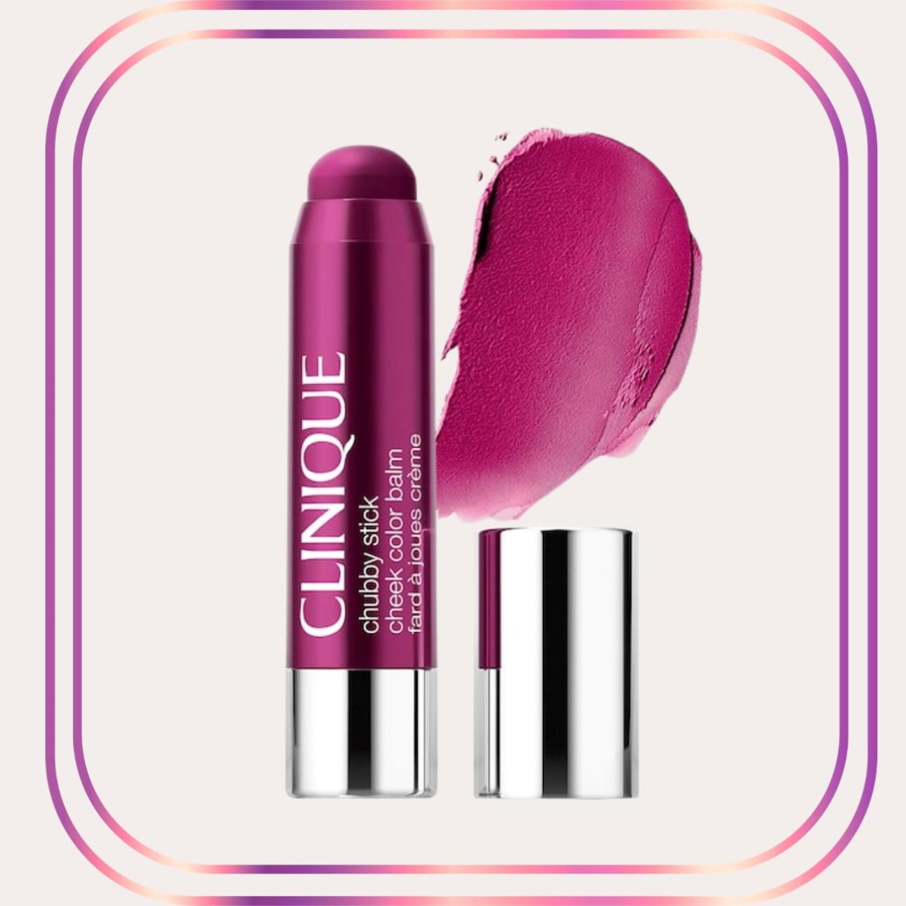Chubby Stick™ -Cheek Color Balm, Clinique, Απόχρωση 09 Very Violet Κρεμώδες σε υφή, δημιουργήθηκε κυρίως ως ρουζ (η πρόσφατα ανανεωμένη σειρά διαθέτει bronzers και μια πλούσια συλλογή κραγιόν), ωστόσο το συγκεκριμένο μπορεί να χρησιμοποιηθεί ως multi stick για ένα ζωντανό, μονοχρωματικό look.