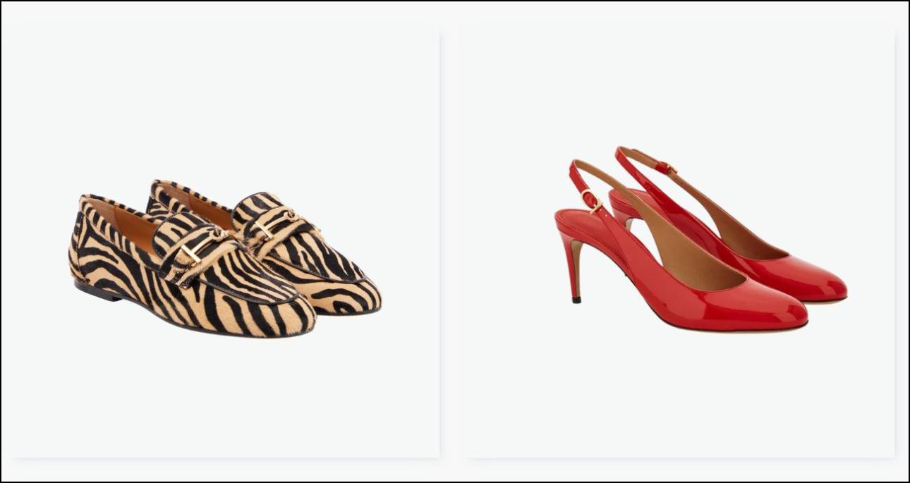 Από αριστερά: Animal print loafers, €632, Tod's, mytheresa.com και λουστρίνι slingback, €795, Ferragamo, ferragamo.com 