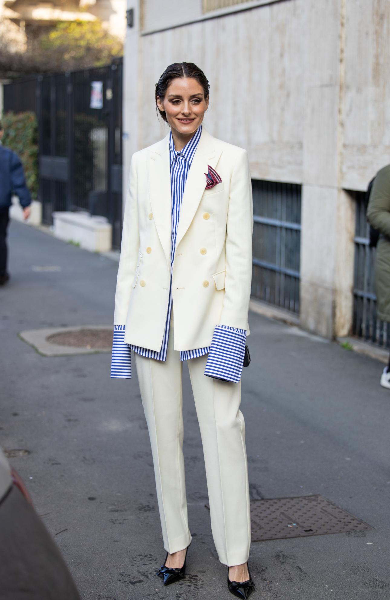 Η Ολίβια Παλέρμο με ριγέ πουκάμισο/Φωτογραφία: Getty