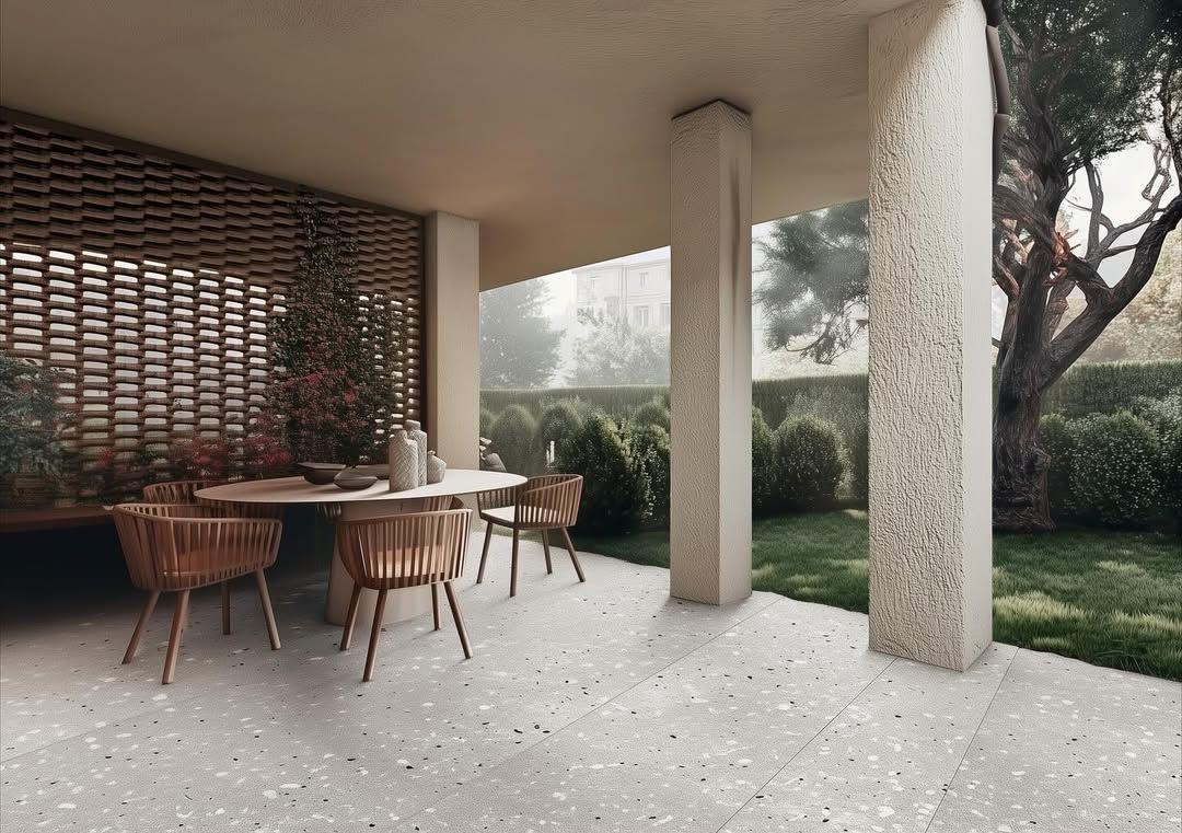 Η κατάλληλα διαμορφωμένη πιλοτή αποτελεί προέκταση της κατοικίας/ Φωτογραφία: Νικόλας Ραπανάκης 