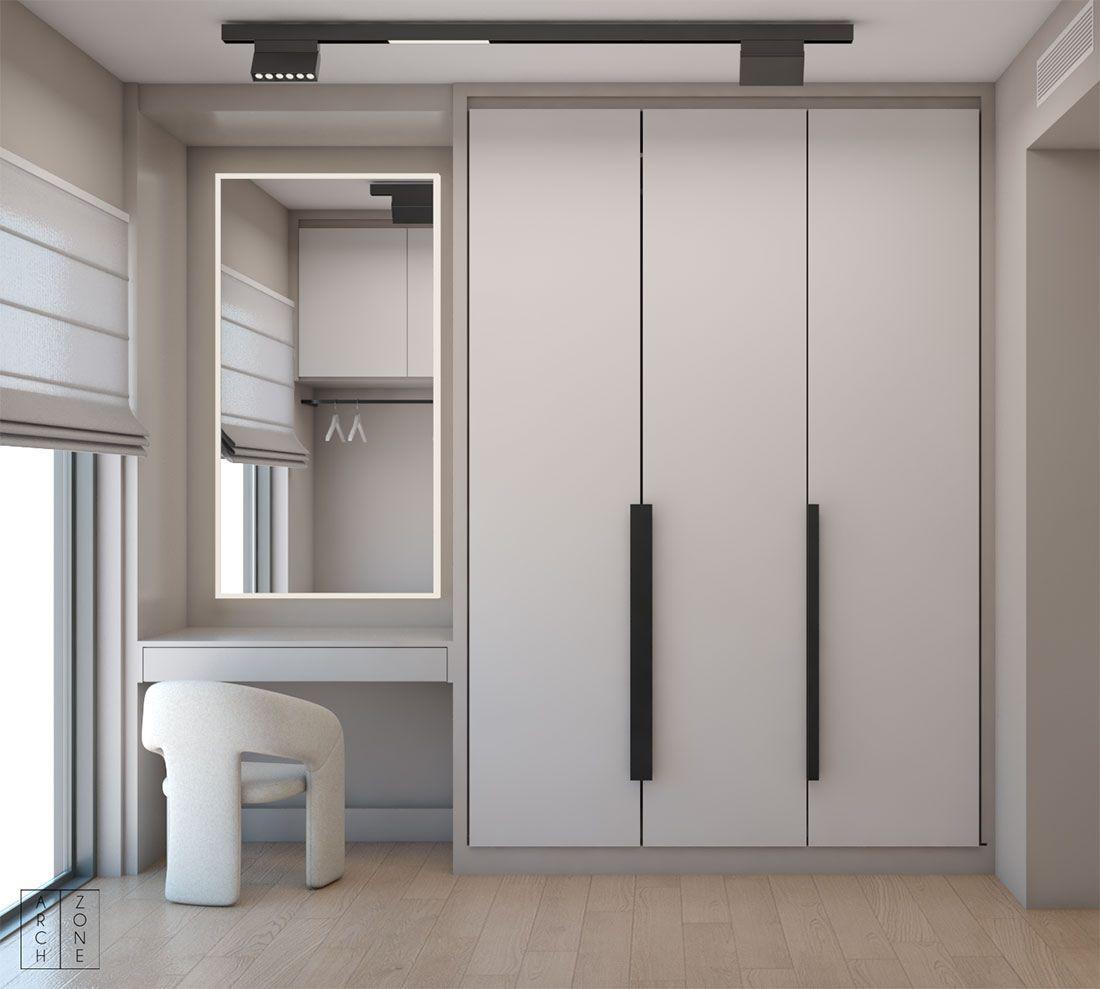 Walk-in ντουλάπα στην ανακαίνιση του διαμερίσματος «Parisian chic»/ Φωτογραφία: Archzone