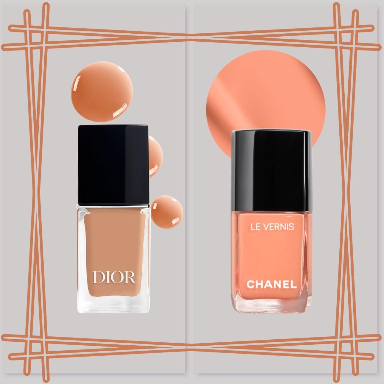  Vernis Nail Polish with Gel Effect and Couture Color 212 Tutu, Dior Le Vernis Longwear Nail Colour 195 Poète, Chanel 
