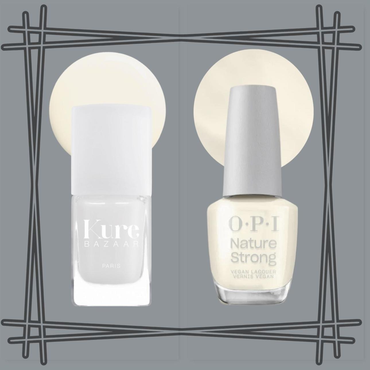   Non Toxic Nail Polish Mineral, Kure Bazaar    Nature Strong Vegan Nail Lacquer, Cauliflower Power, OPI 
