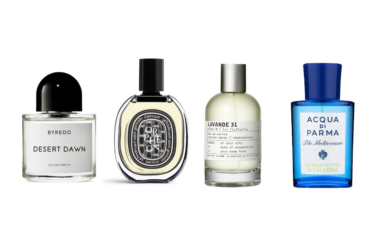 Byredo, Desert DawnDiptyque, OrpheonLe Labo, Lavande 31Acqua di Paria, Bergamotto di Calabria