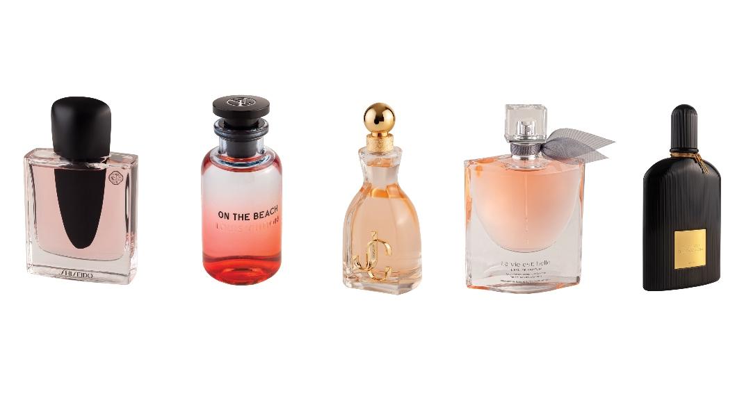 Shiseido, Ginza: Όταν η φυσική κομψότητα των λουλουδιών συναντά τη δύναμη των ιερών ξύλων. Louis Vuitton, On The Beach: Η τέλεια καλοκαιρινή, ηλιόλουστη ημέρα σε ένα μπουκάλι αρώματοςJimmy Choo, I want Choo: Δυναμικό, ανατολίτικο, λουλουδένιο άρωμα που εκρήγνυται με χαρά και καλό χιούμορ και τελειώνει με μια σαγηνευτική γοητεία.Lancome, La Vie est Belle: Σύμβολο της ελευθερίας και της ευτυχίας, φόρος τιμής προς όλες τις ομορφιές της ζωής.Tom Ford, Black Orchid: Αισθησιακό, μοντέρνο, διαχρονικό. Η εμμονή του Tom Ford για την τελειότητα και η αναζήτηση της μαύρης ορχιδέας, τον οδήγησε στη δημιουργία του πρώτου του γυναικείου αρώματος.