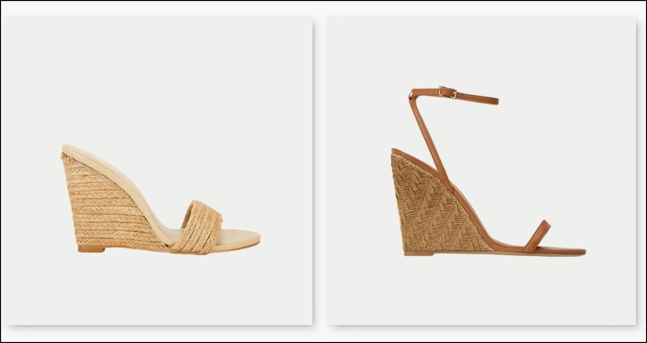 Mules, €198, Revolve, revolve.com και πέδιλα, €172,80, Identita Shoes, identitashoes.com