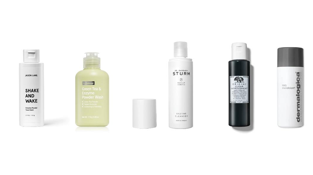 Jaxon Lane Shake and WakeGreen Tea &amp; Enzyme Powder WashDr. NArnara Sturm Enzyme CleanseOrigins Clear ImporevementDermologica Daily Microfoliant