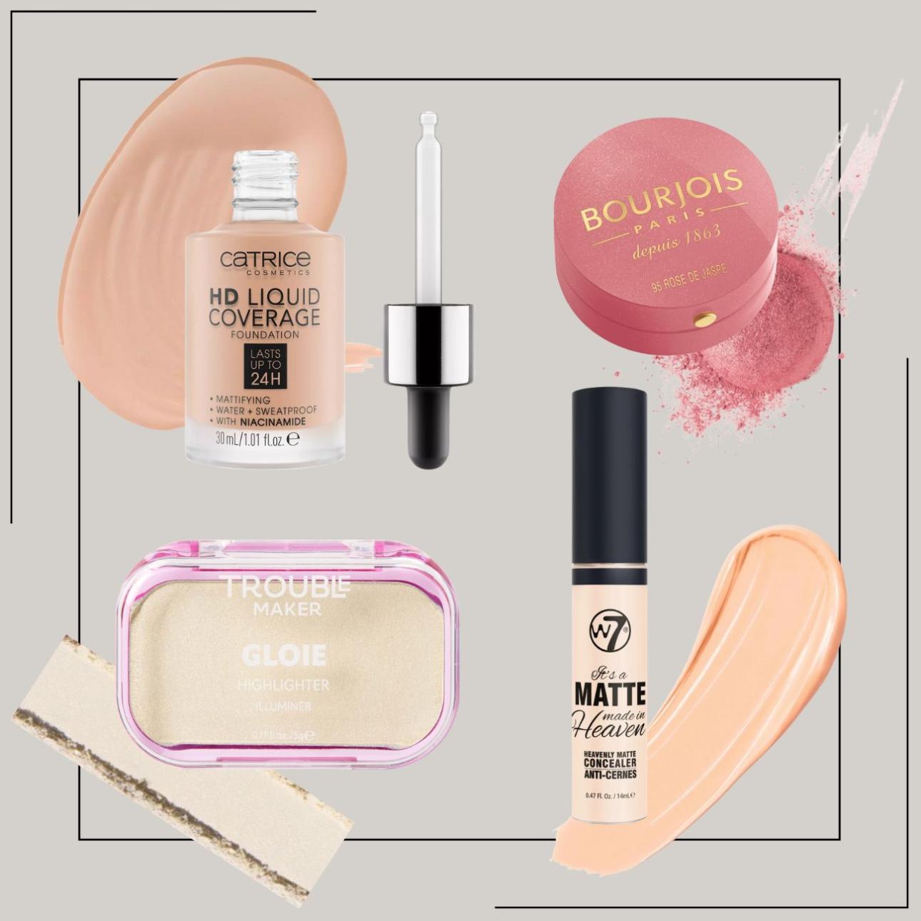 Από πάνω αριστερά και δεξιόστροφα: Catrice, Bourjois, W7, Trouble Maker