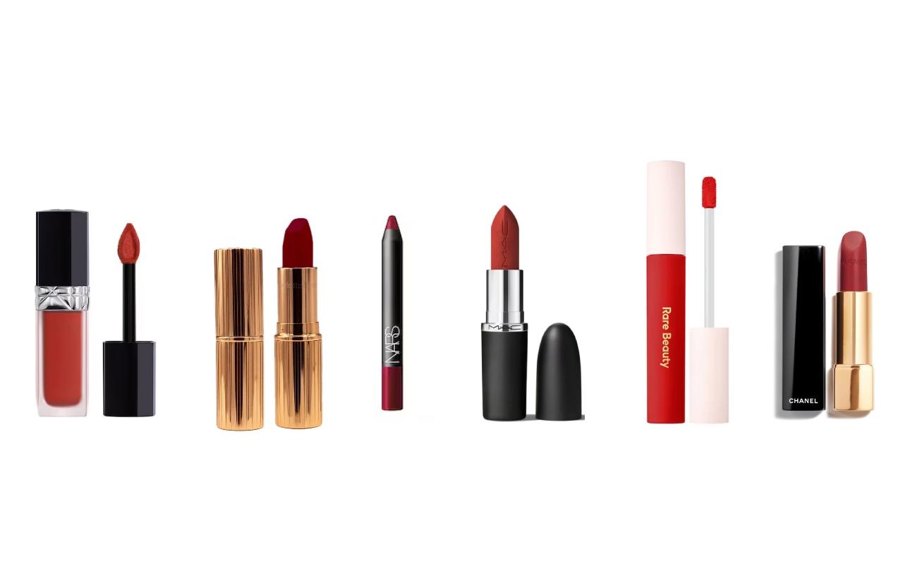 DIOR, Rouge Dior Forever LiquidCharlotte Tilbury Matte Revolution Lipstick (Charlotte Tilbury)NARS, Velvet Matte Lip PencilMAC M·A·Cximal Silky Matte Lipstick (MAC)Rare Beauty, ﻿Lip Souffle Matte Cream LipstickChanel Rouge Allure L’Extrait High‑Intensity Lip&nbsp;(Chanel)
