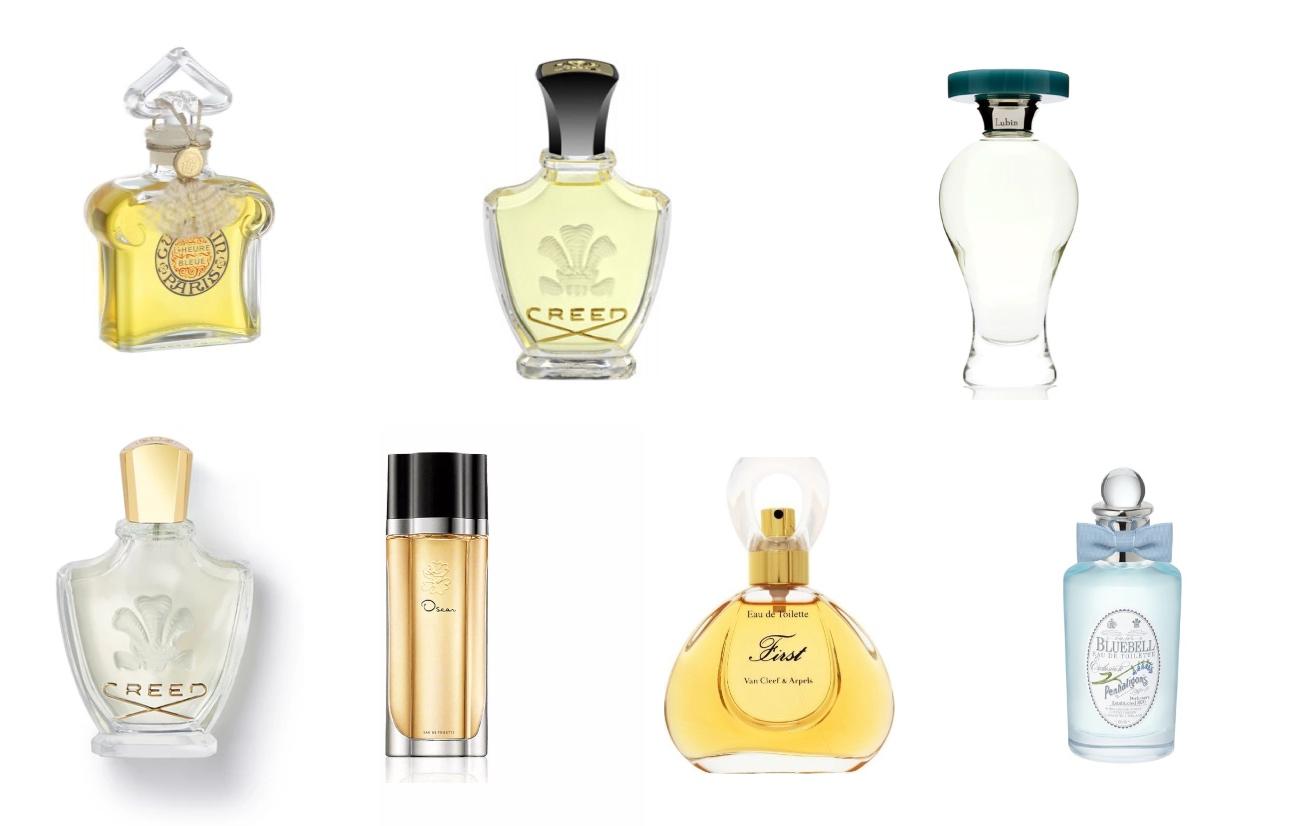 Guerlain L’Heure BleueFleurs de Bulgarie του οίκου CreedBlack Jade από τον LubinCreed FleurissimoOscar από τον Oscar de la RentaFirst από τον οίκο Van Cleef &amp; ArpelsPenhaligon’s Bluebell