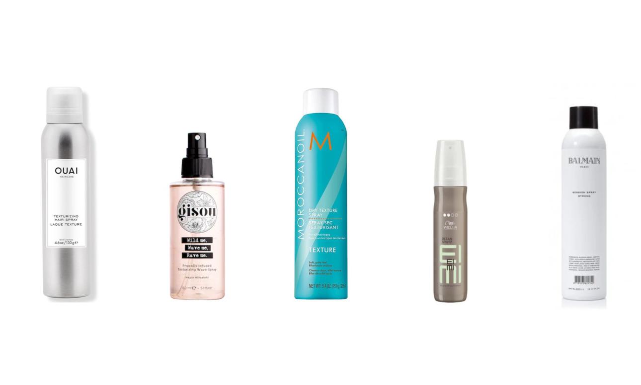 OUAI Texturizing Hair SprayGisou Wild me Wave meMoroccanOil Dry Texture SprayWella Ocean SpritzBalmain Spray