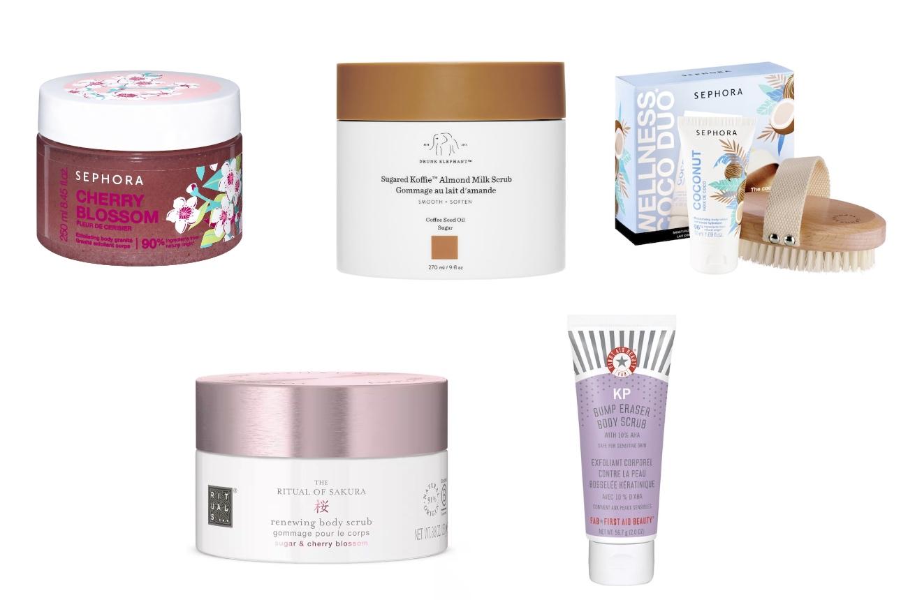 Sephora Collection, Exfoliating Body GranitaDrunk Elephant, Sugared Koffie™ Almond Milk ScrubSephora Collection, Duo Ευεξίας Coco - Σετ περιποίησης σώματοςRituals, The Ritual of Sakura Body ScrubKP της First Aid Beauty