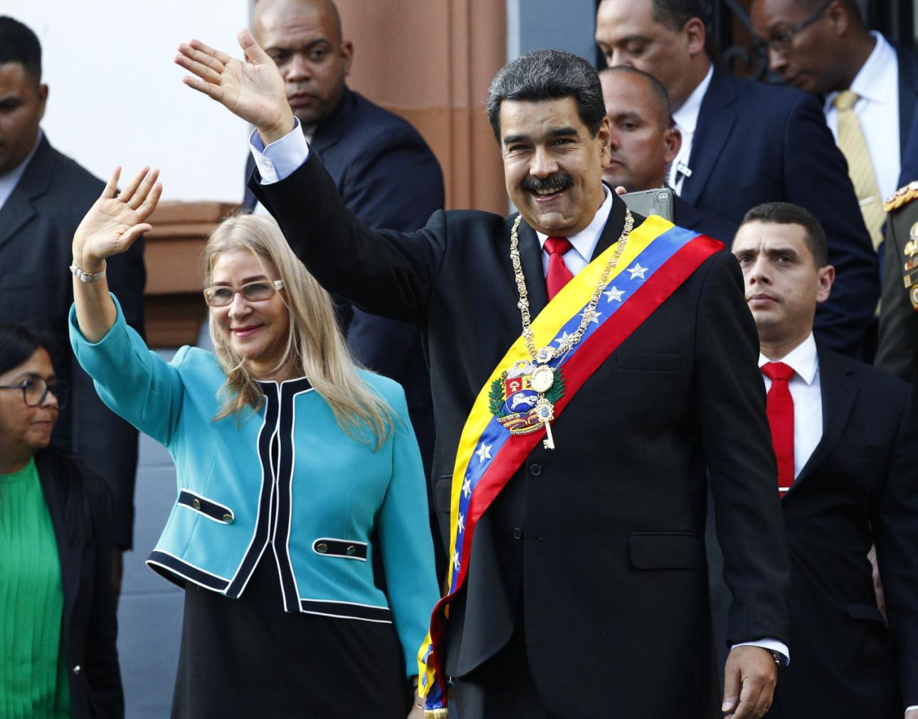   O Νικολάς Μαδούρο με την Σίλια Φλόρες/ Φωτογραφία AP 