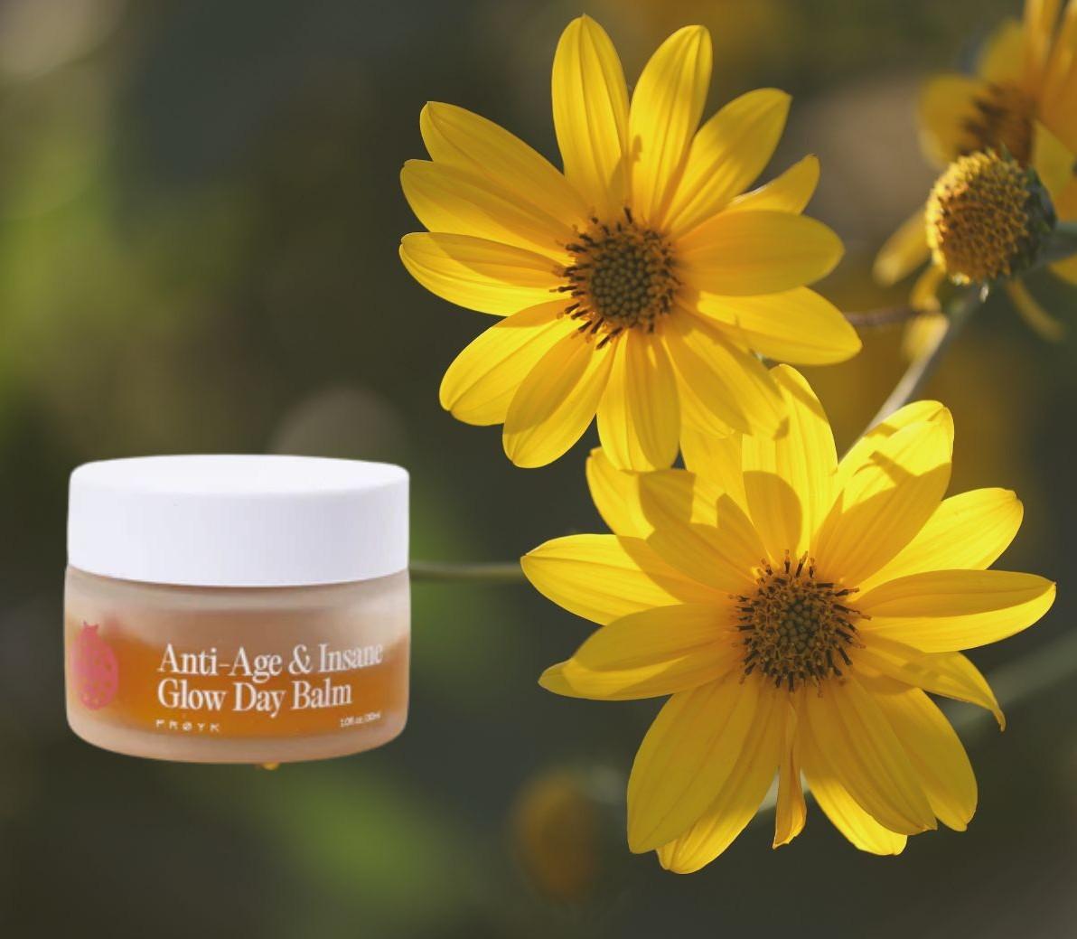 Anti-Age &amp; Insane Glow Day Balm, Frøya Organics  Εξαιρετικά συμπυκνωμένο balm με άρνικα και βότανα από τις σκανδιναβικές περιοχές, όπως ιπποφαές, ρόδι και ροδοπέταλα, που συμβάλλουν σε πιο φωτεινή, ενυδατωμένη και λεία επιδερμίδα. Η φόρμουλα του στοχεύει στη βελτίωση της ελαστικότητας και στην ενίσχυση του δερματικού φραγμού με φυσικά έλαια και κεριά που “κλειδώνουν” την υγρασία χωρίς βαριά αίσθηση όταν χρησιμοποιείται σωστά και σε μικρή ποσότητα.