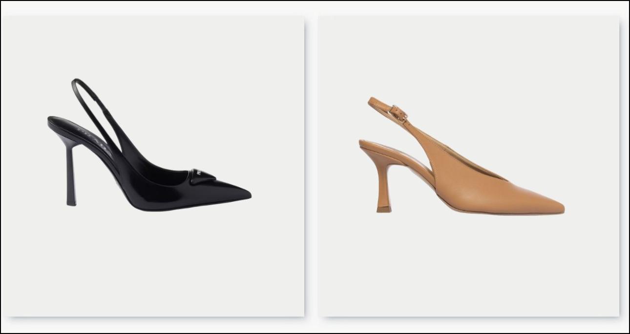 Από αριστερά: Μαύρες γόβες, €950, Prada, prada.com και nude παπούτσια, €99, Sante Shoes, santeshoes.com