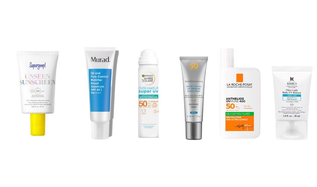 Supergoop! Unseen SunscreenMurad Oil and Pore ControlAmbre Solaire Over Makeup Super UVSkinceuticals Ultra Facial UV DefenceLa Roche Posay Anthelios Kiehl's Ultra Light Daily UV