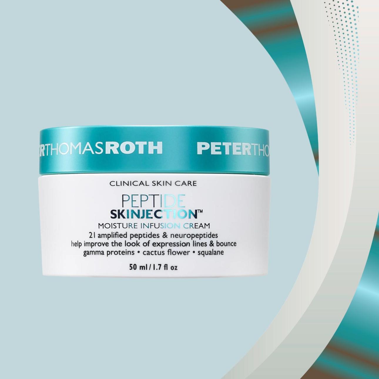 Peptide Skinjection™ Moisture Infusion Cream Refillable, Peter Thomas Roth Σύνθεση εμπλουτισμένη με 21 πεπτίδια και νευροπεπτίδια που λειαίνουν ορατά τις βαθιές ρυτίδες και αφήνουν την επιδερμίδα ελαστική και ενυδατωμένη. 