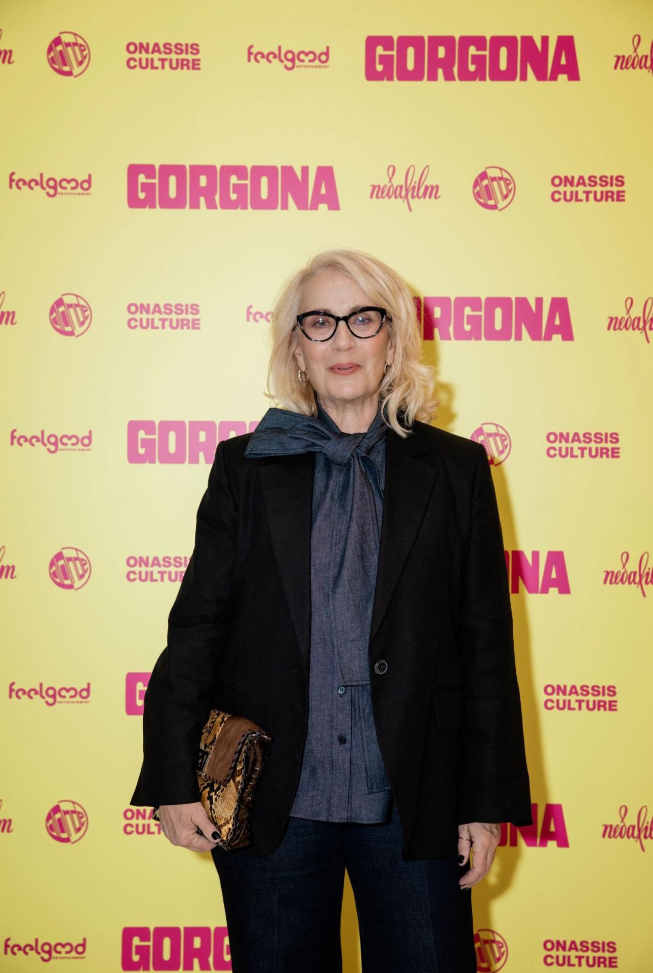 Η Θέμις Μπαζάκα στην επίσημη πρεμιέρα της μεγάλου, μήκους ταινίας, Gorgona, στη  Στέγη του Ιδρύματος Ωνάση/Φωτογραφία: Photo Panoulis