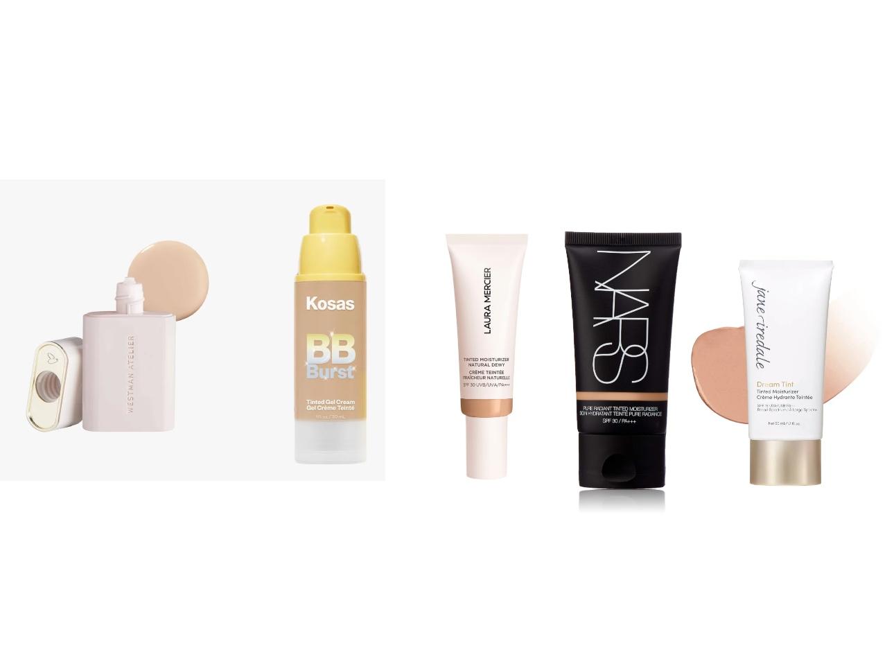 Westman Atelier Vital Skincare Complexion DropsKosas BB Burst Tinted Gel CreamLaura Mercier Tinted MoisturizerNars Pure Radiant Tinted Moisturizer SPF 30Jane Iredale Dream Tint