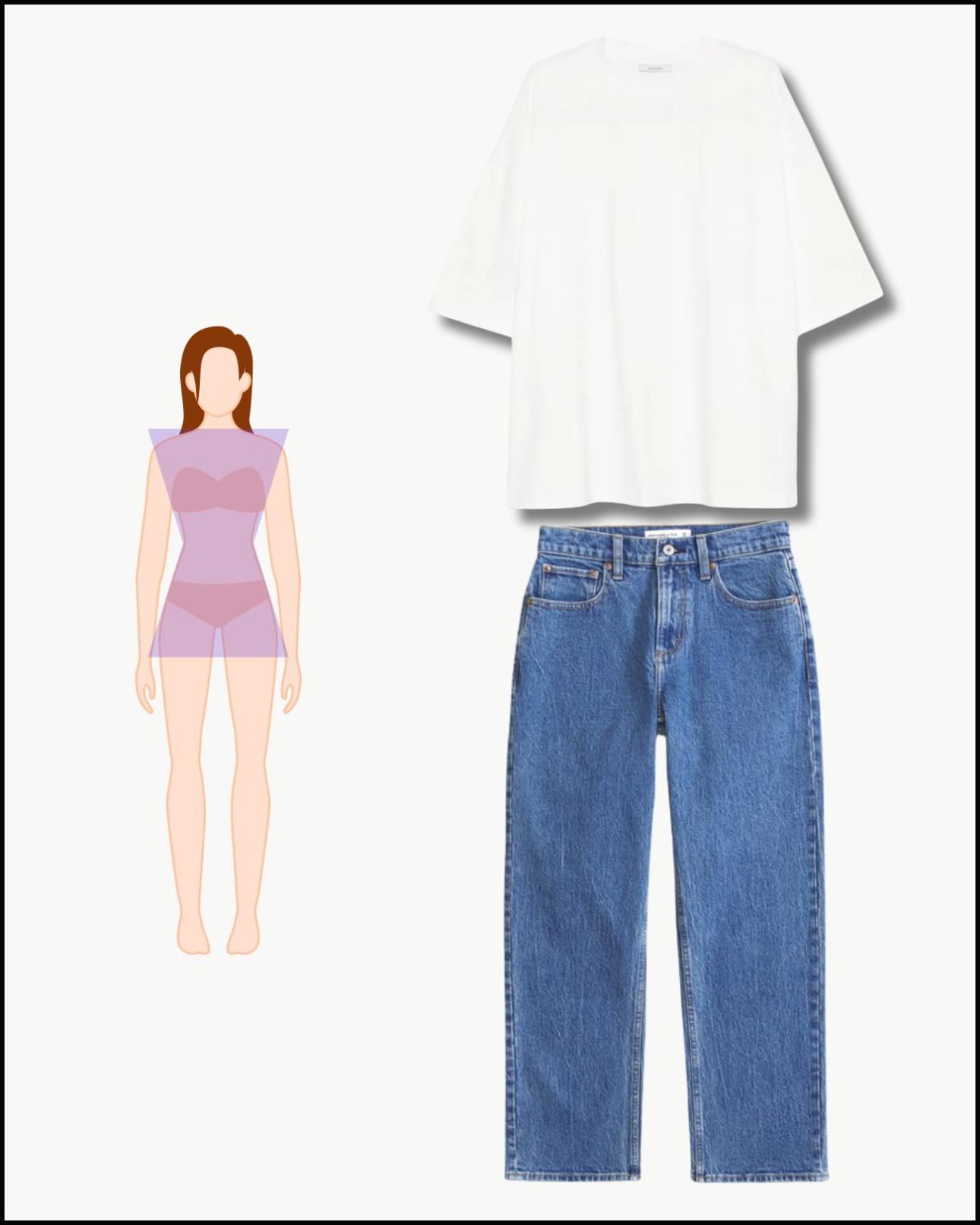 Oversized T-shirt, €137, Entire Studios, farfetch.com και cropped straight τζιν, €80, Abercrombie&amp;Fitch, ambercrombie.com