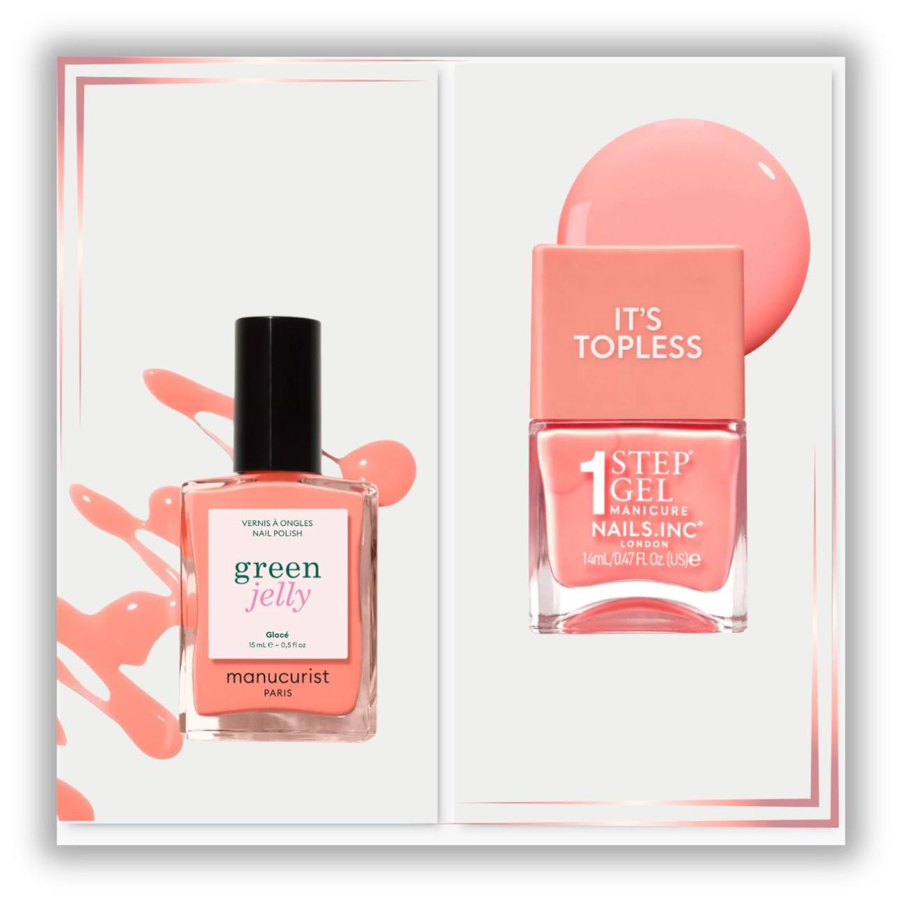 Vernis à ongles Green™ Glacé Jelly, Manucurist It’s Topless Paloma Peach Cream, Nails INC