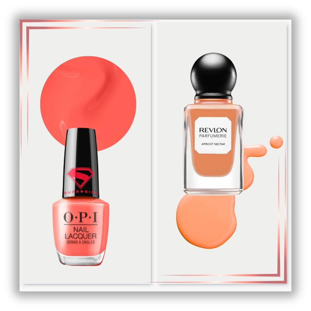 SuperGirl Collection Nail Lacquer Heat Vision, OPI Revlon Parfumerie™ Scented Nail Enamel 010 Apricot Nectar, Revlon