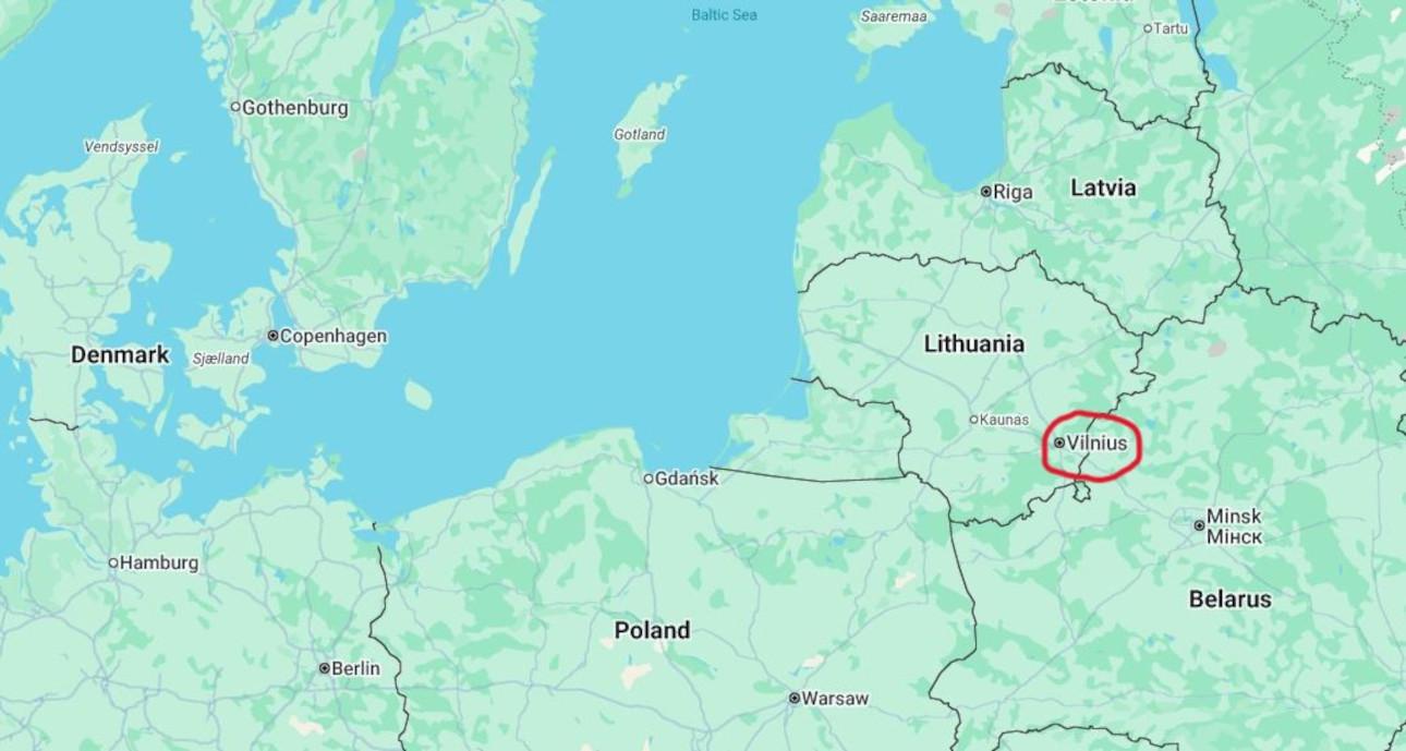 Το Βίλνιους στον χάρτη/Google Maps 