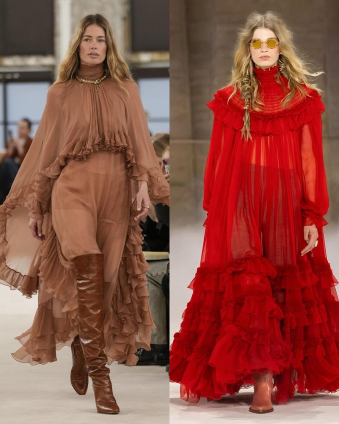 Αριστερά: Chloé FW '24/AP Images Δεξιά: Chloé FW '26/IG @bella.feoli