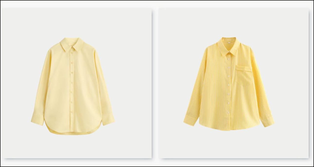 Από αριστερά: Βαμβακερό φαρδύ πουκάμισο, €79, COS, cos.com και ριγέ πουκάμισο, €39,95, Julia, walther-mode.com