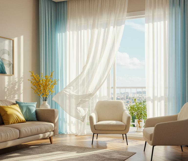 Κρεμάτε τις κουρτίνες πολύ χαμηλά; Έτσι το σπίτι σας δείχνει μικρότερο