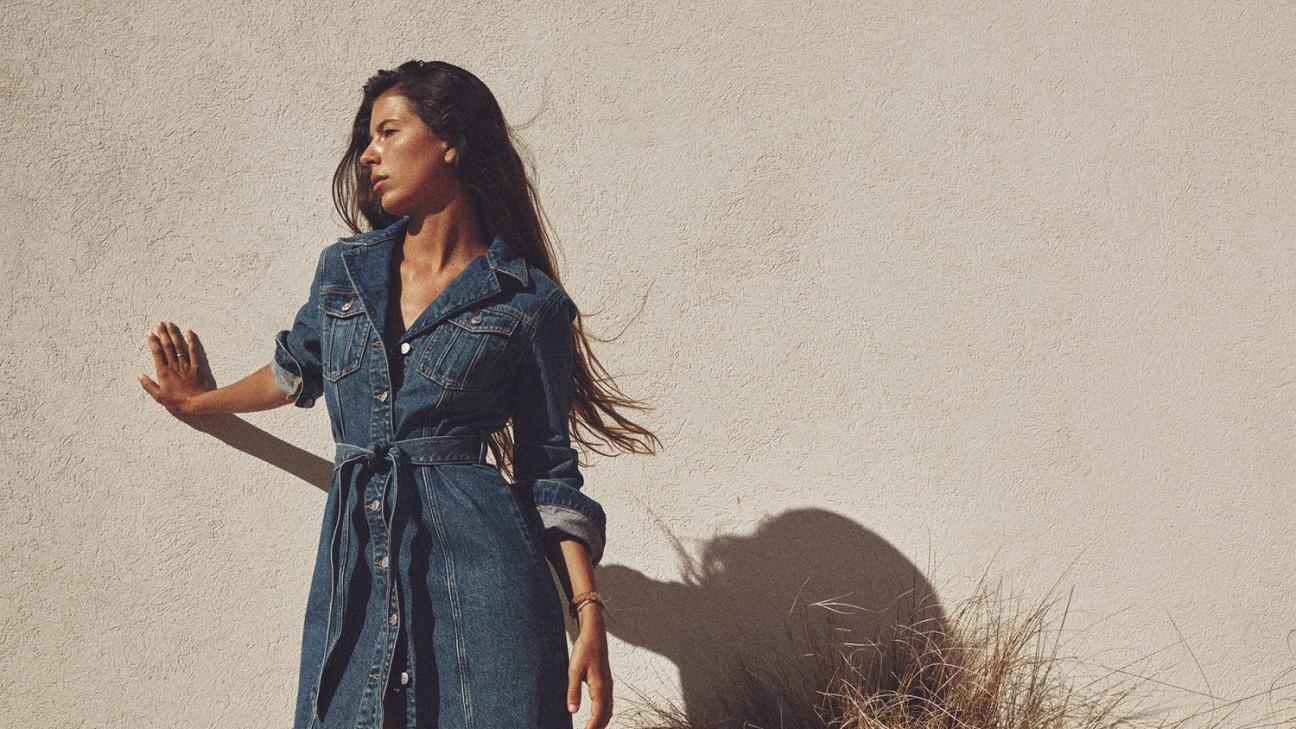 Z1975 Denim Mini Dress Blue Denim Dress Zara Knee Length Denim Frock Top Zara  Denim Kjole