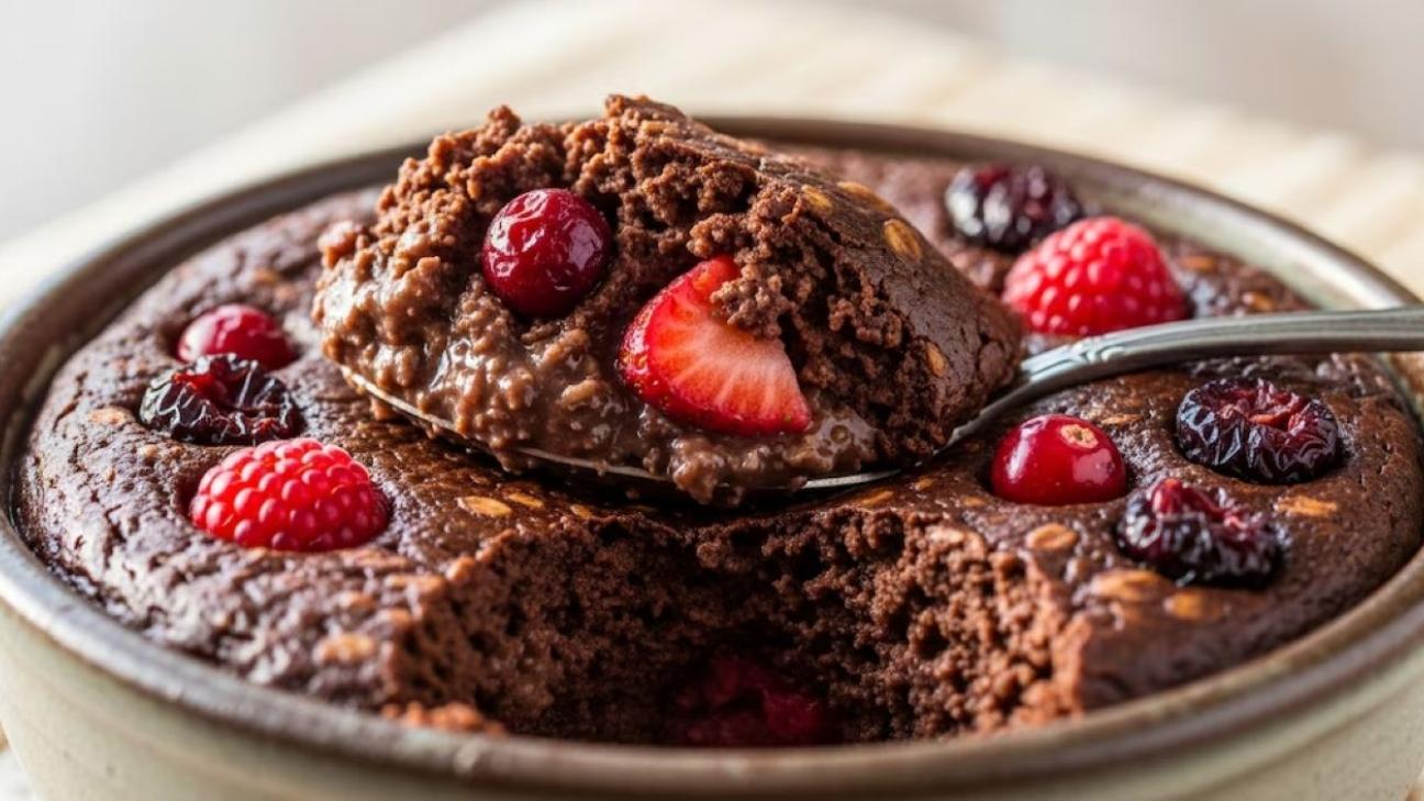 Ψημένη βρώμη με κακάο και κόκκινα μούρα: Ένα υγιεινό πρωινό, με φυτικές ίνες και αντιοξειδωτικά