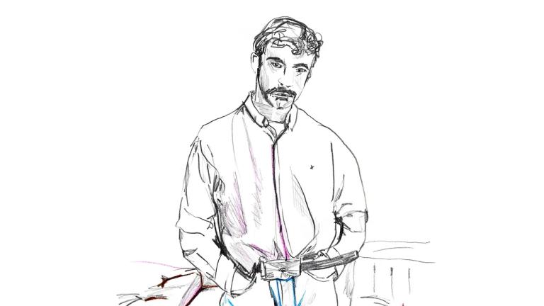 Ένα πορτρέτο του Dario Vitale από την Collier Schorr. Φωτογραφία: Courtesy of Versace