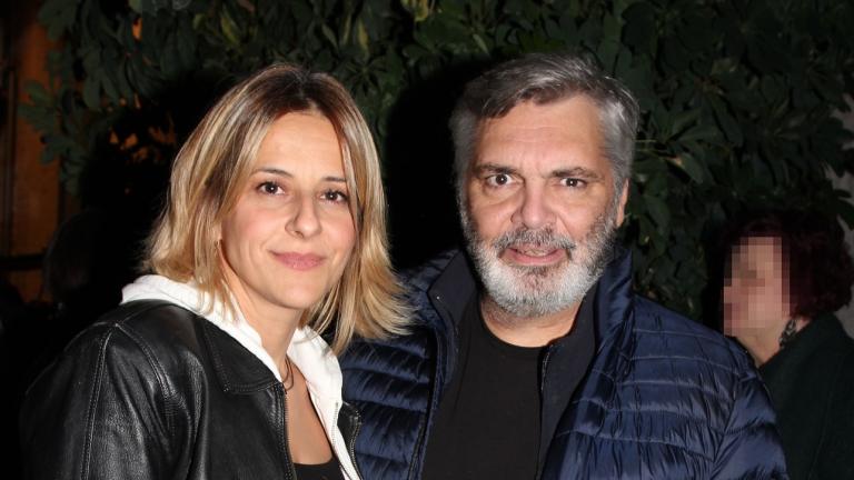 Ο Άλκης Κούρκουλος και η Δήμητρα Σταθοπούλου στο θέατρο/Φωτογραφία NDP 