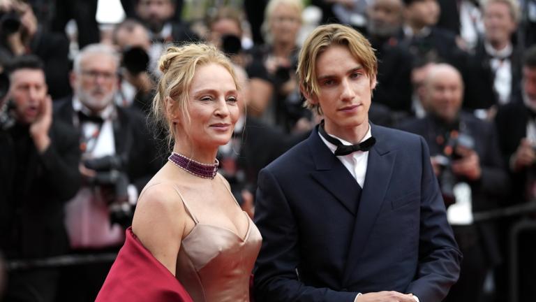 Η Ούμα Θέρμαν με τον γιο της, Λέβον