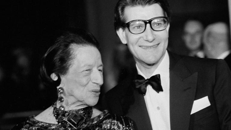 Diana Vreeland και Yves Saint Laurent στο Μet Gala 1983