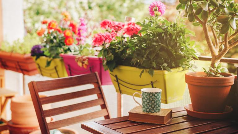 Μπαλκόνι με λουλούδια, Φωτογραφία: Shutterstock/By Anna Nahabed