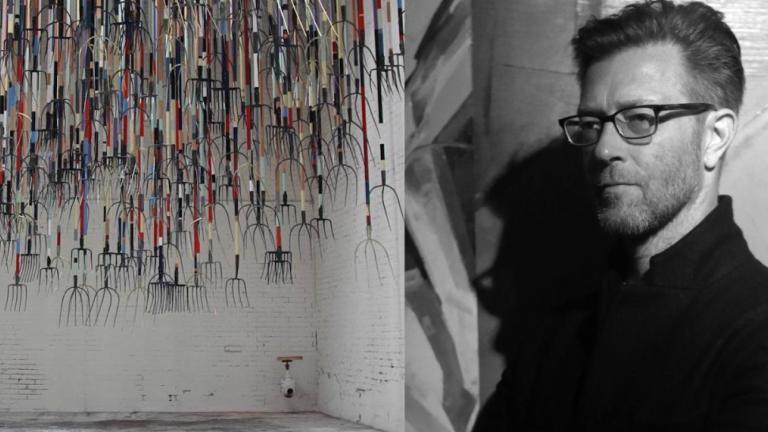 Καλλιτέχνης καλεί τολμηρούς επισκέπτες να σταθούν κάτω από 300 δίκρανα  | 0 bovary.gr