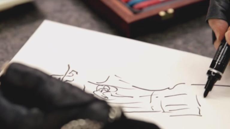 O Κarl Lagerfeld σχεδιάζει τον εαυτό του την πρώτη μέρα στον Fendi | 0 bovary.gr