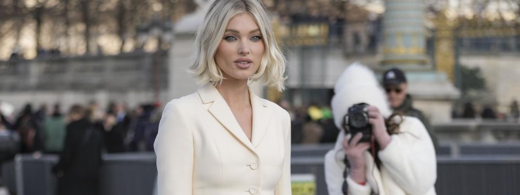η Elsa Hosk με λευκό ταγιέρ 