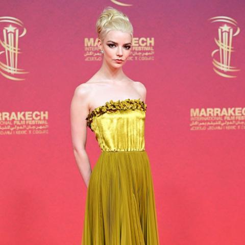 Η Άνια Τέιλορ Τζόι με μακριά τουαλέτα