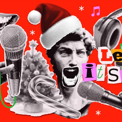 Κολάζ με χριστουγεννιάτικες εικόνες