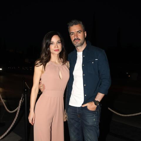 Ο Γιάννης Τσιμιτσέλης και η Κατερίνα Γερονικολού  σε βραδινή έξοδο
