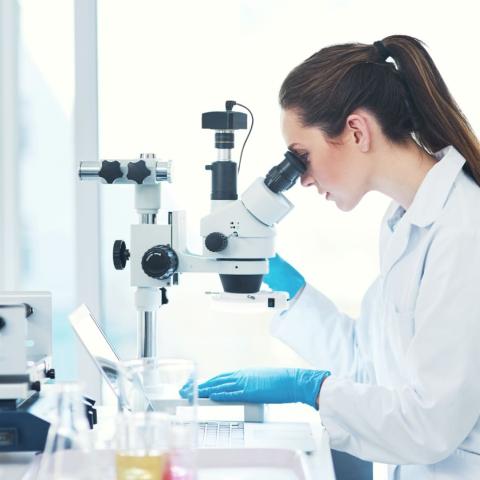 ειδικός εξετάζει τον χανταϊό στο εργαστήριο